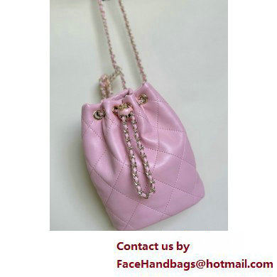 CHANEL Shiny Lambskin  &  Gold-Tone Metal Backpack AS4810 pink 2025